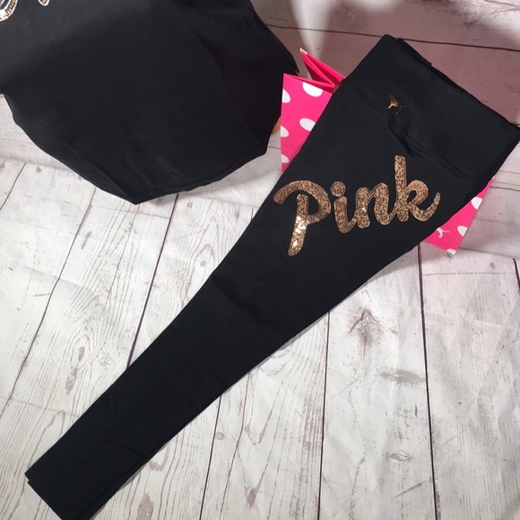 NWT Pink bling Set Leggings & Tee - Picture 2 of 3